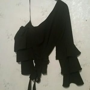 Ruffle off the shoulder top